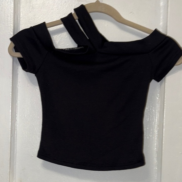 SHEIN Other - SHEIN Black Asymmetrical Kids Tee